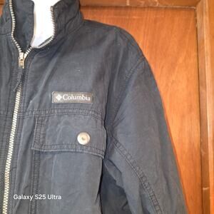 Vintage Columbia men's sz L black zip up windbreaker like jacket (2)